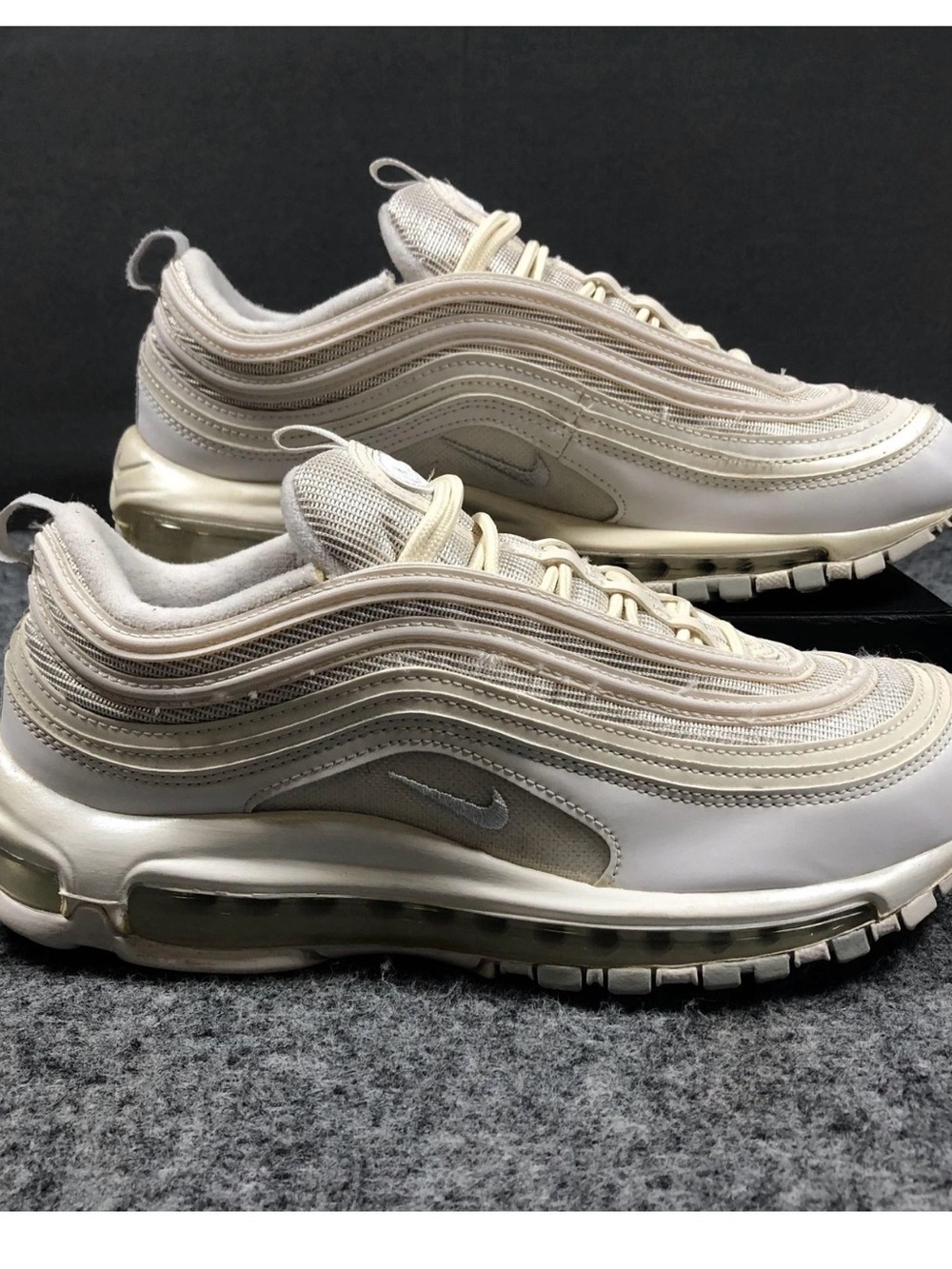 Nike Air Max 97 Shoes Womens 8.5 White Cream Mesh Running Sneakers - Picture 7 of 7